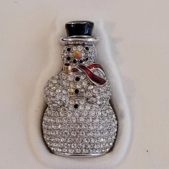 Estee Lauder Limited Edition Collector Item - Snowman Solid Perfume Compact - Picture 3 of 11